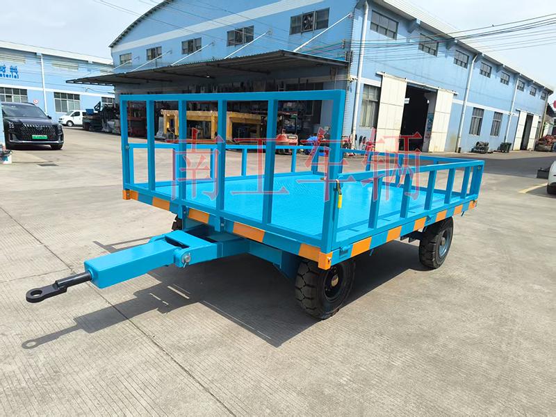 5噸下翻式護欄平板拖車 牽引全掛工具拖車